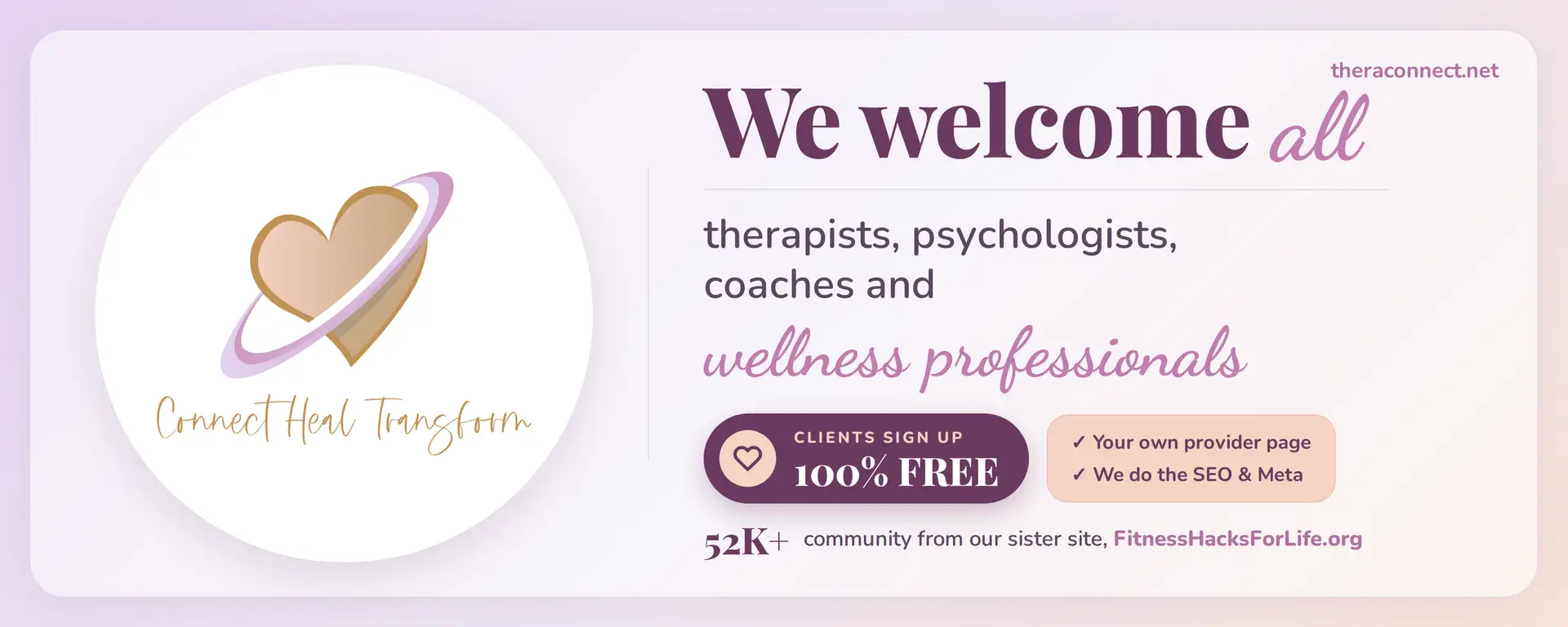 Find A Therapist Online TheraConnect Welcome Banner