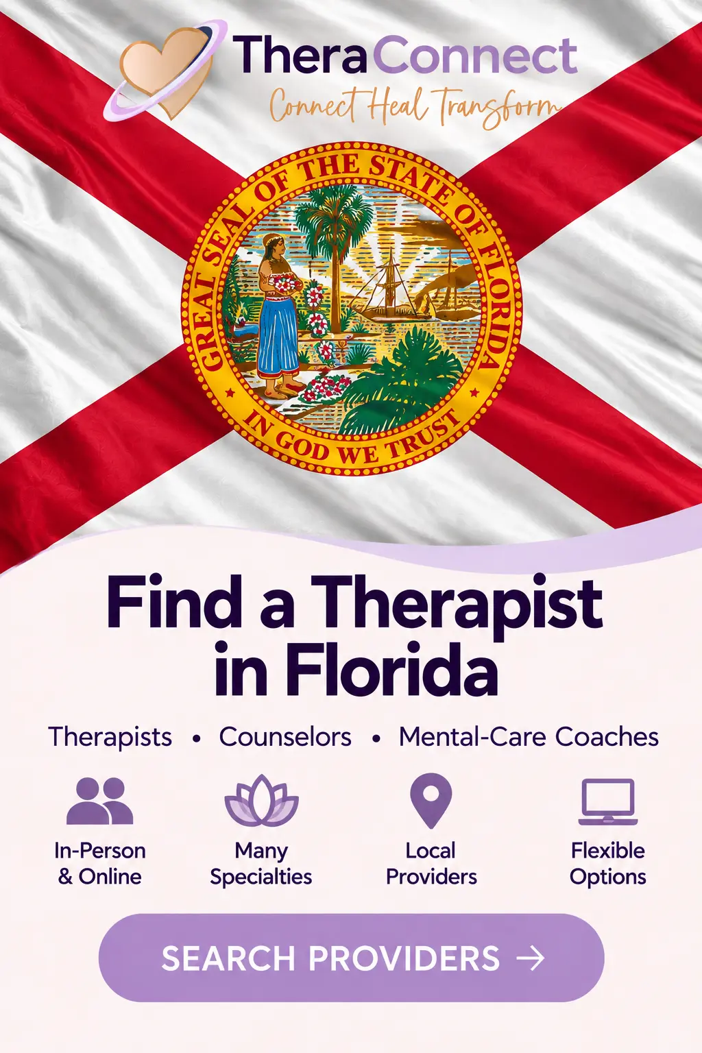 Find a Therapist in Georgia: How to Find the Right Mental-Care Provider theraconnect florida therapist search poster